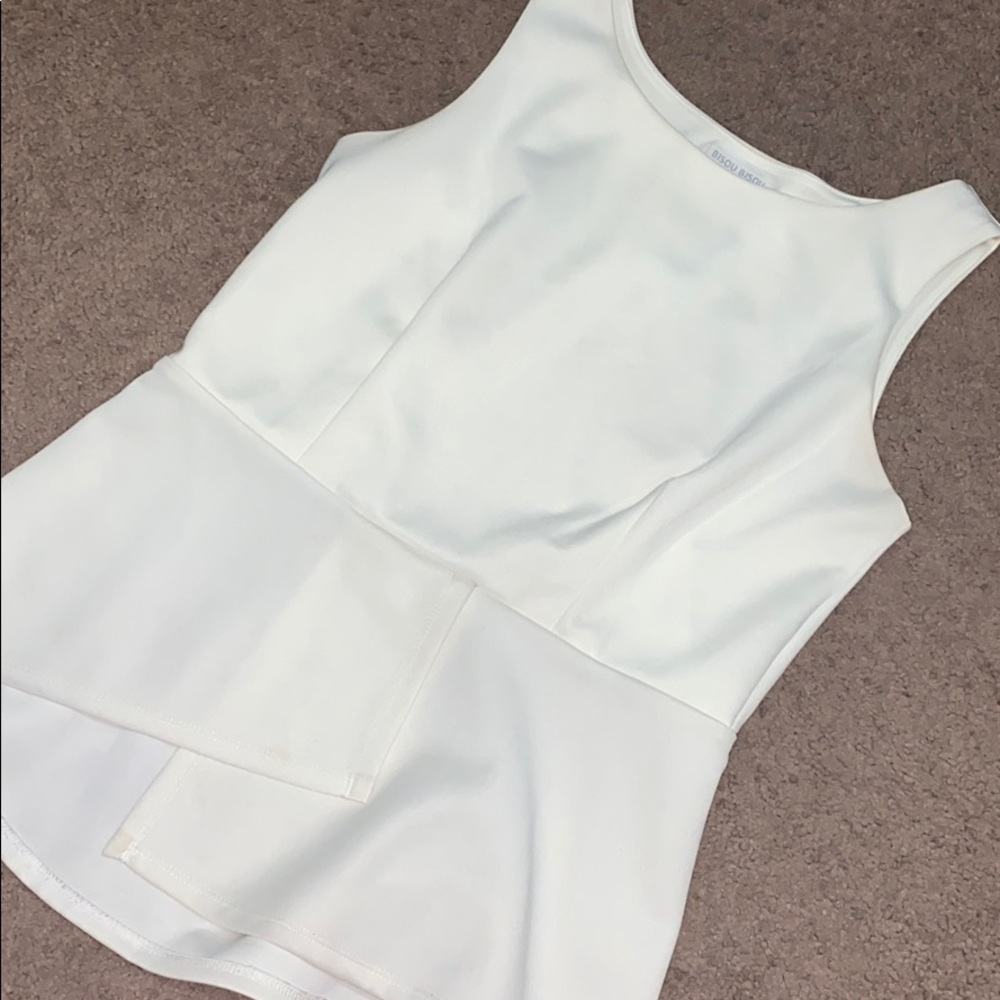 White peplum top